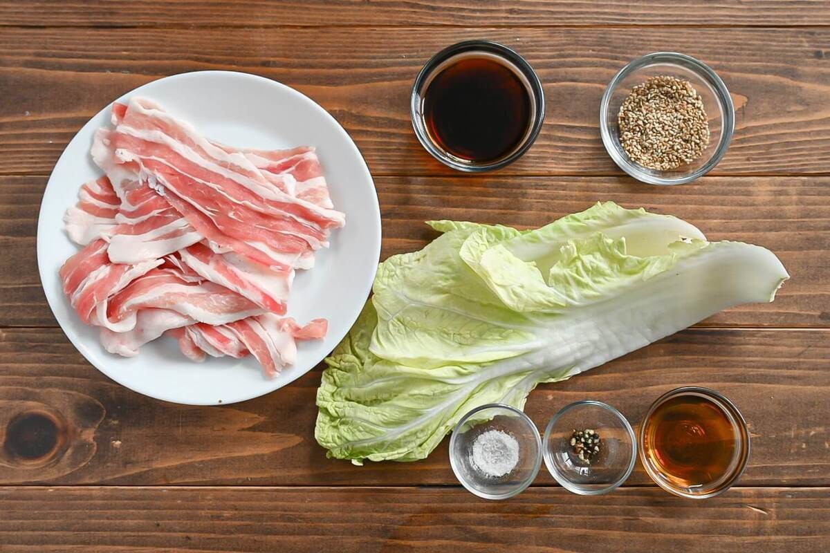 ミツカン「レンジで作れる豚バラ白菜ロール」のレシピ