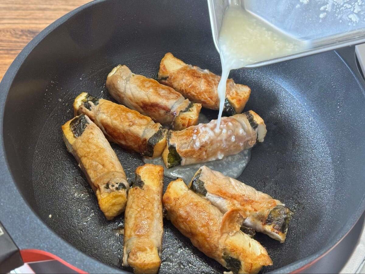 厚揚げの豚肉巻き