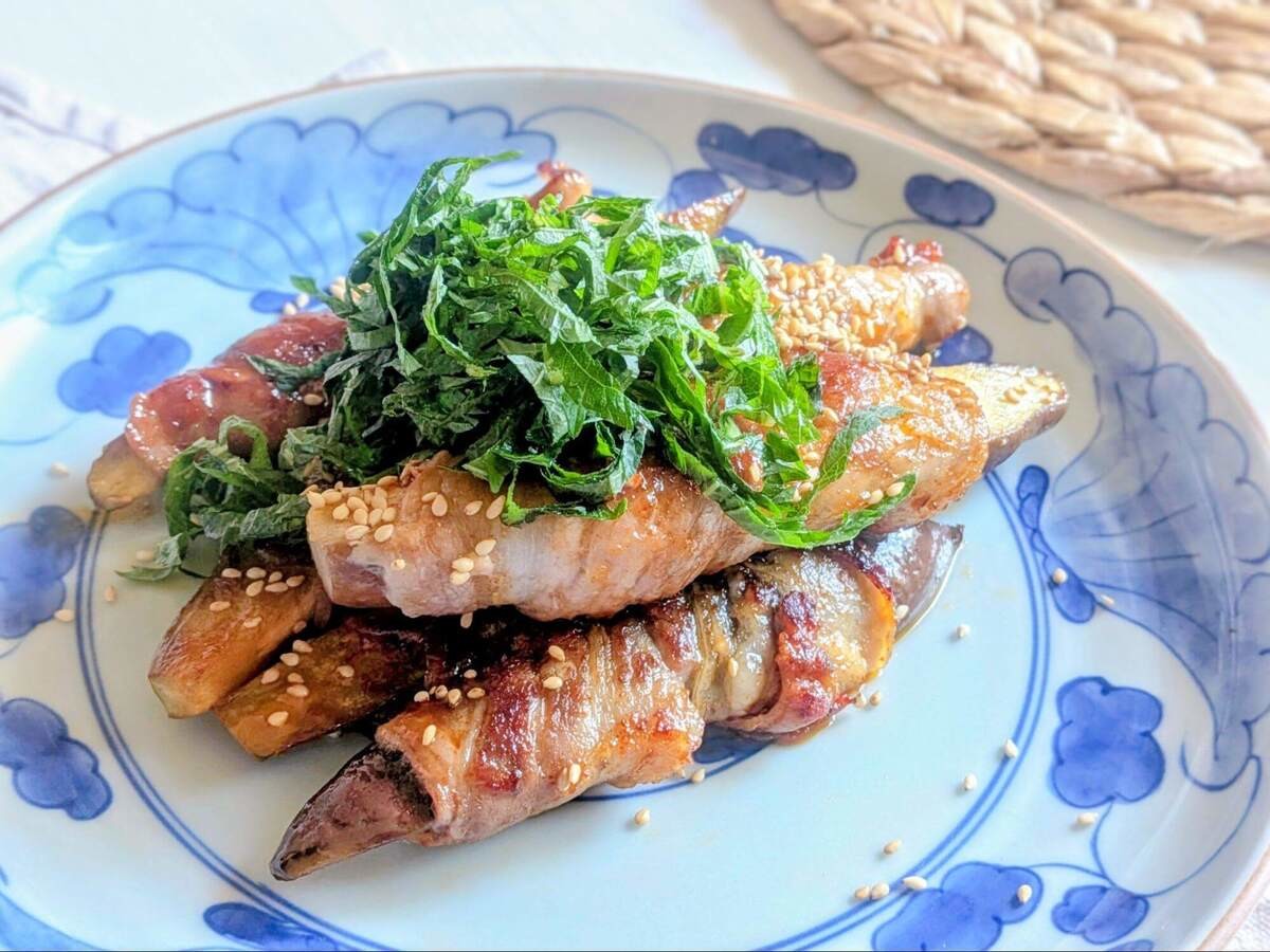 韓国風とろなすの辛旨肉巻き