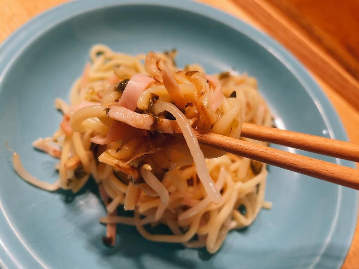 もやしと高菜の焼きそば