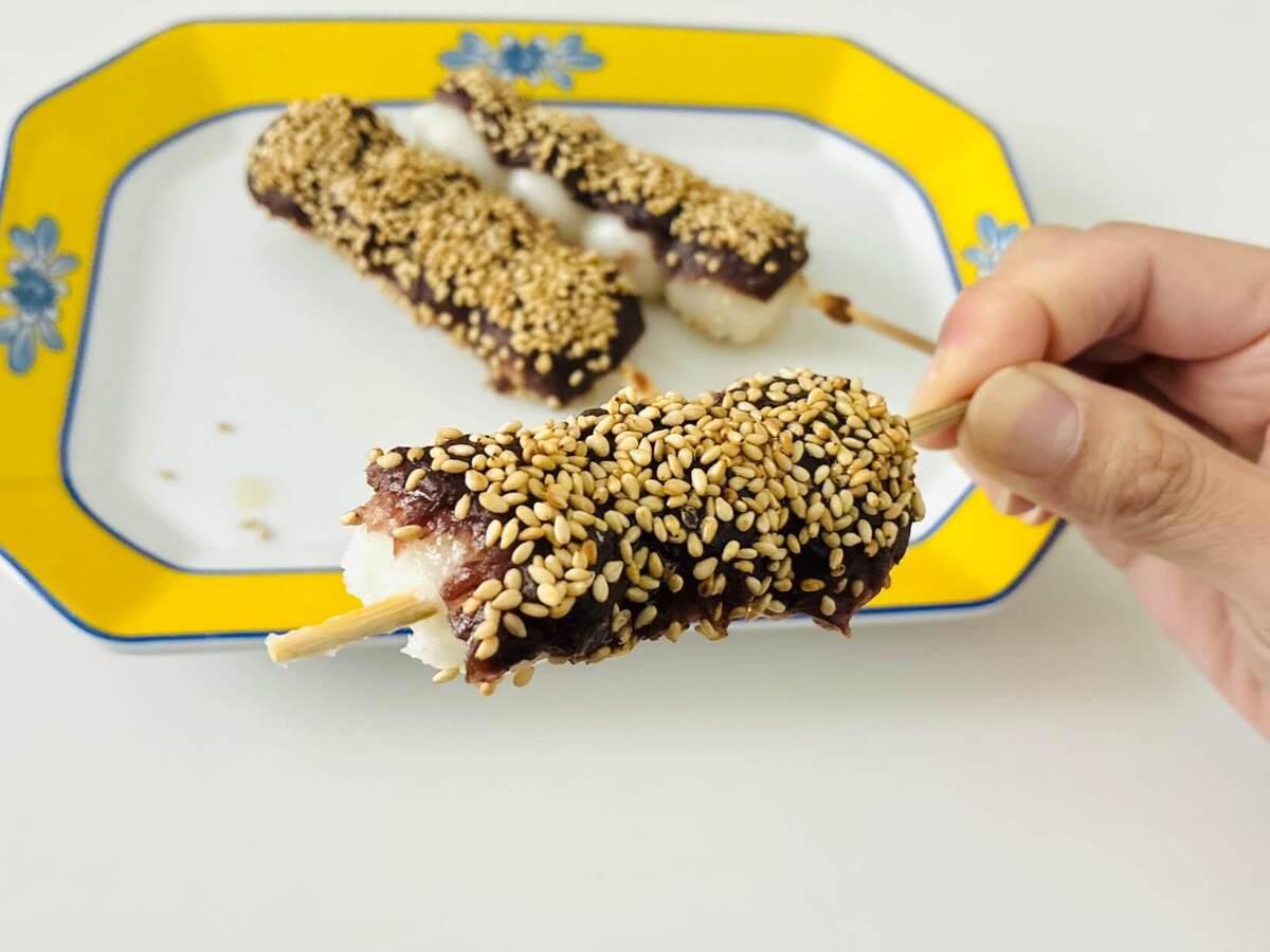 スーパーの串団子を「なんちゃってごま団子」にアレンジ