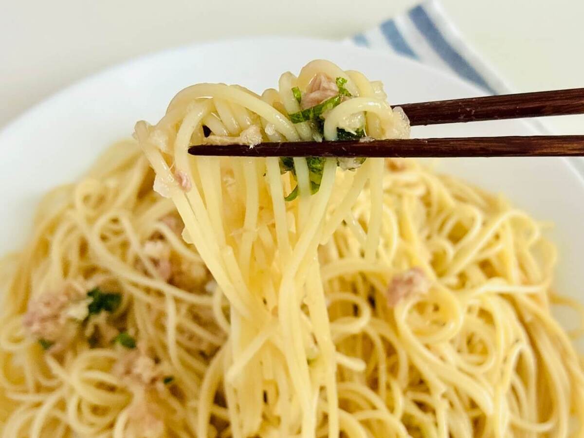 ツナとおろしの冷製ぽんパスタ