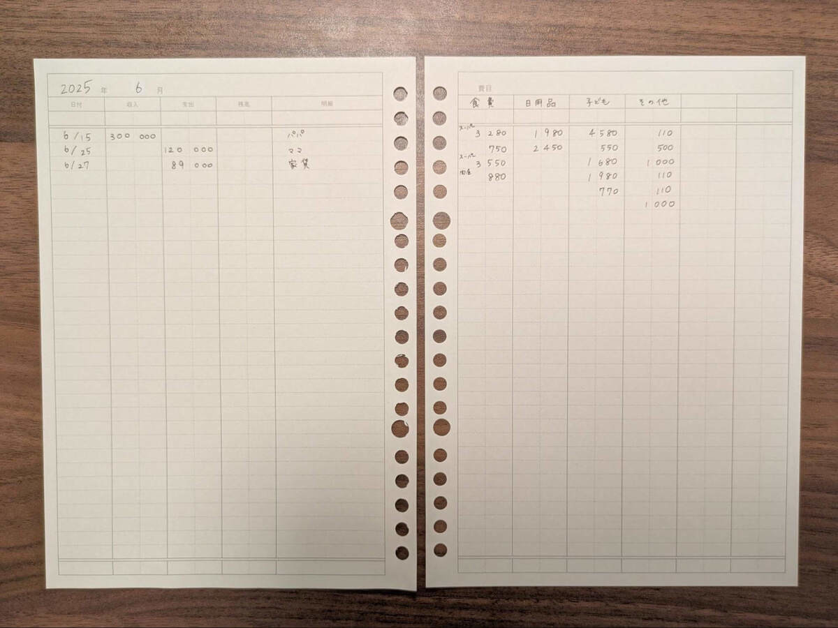 無印良品の家計簿