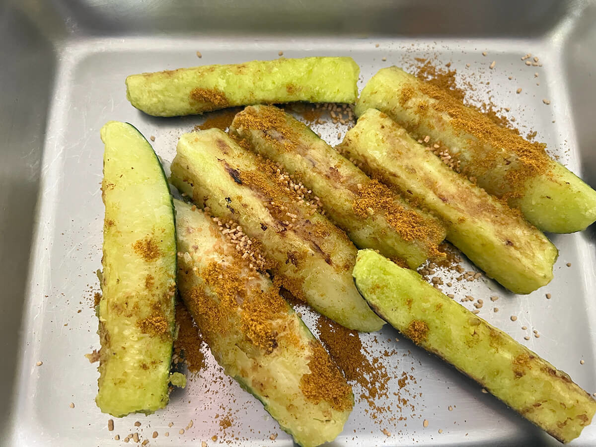 ズッキーニのカレー唐揚げ