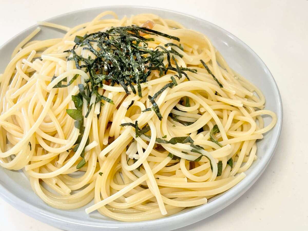 ミツカン公式「白だしレンチンパスタ 梅しそ」