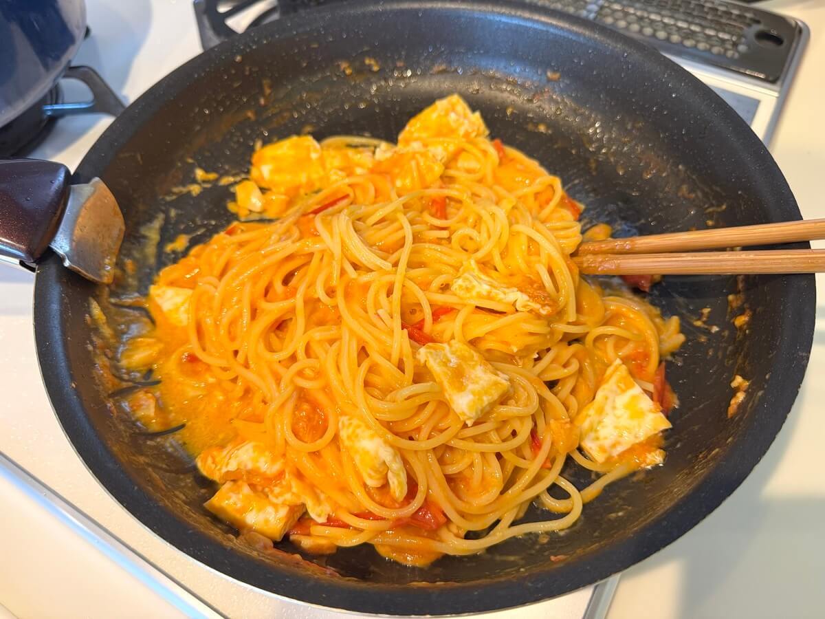 弓削啓太さん「トマトと卵のスパゲッティ」