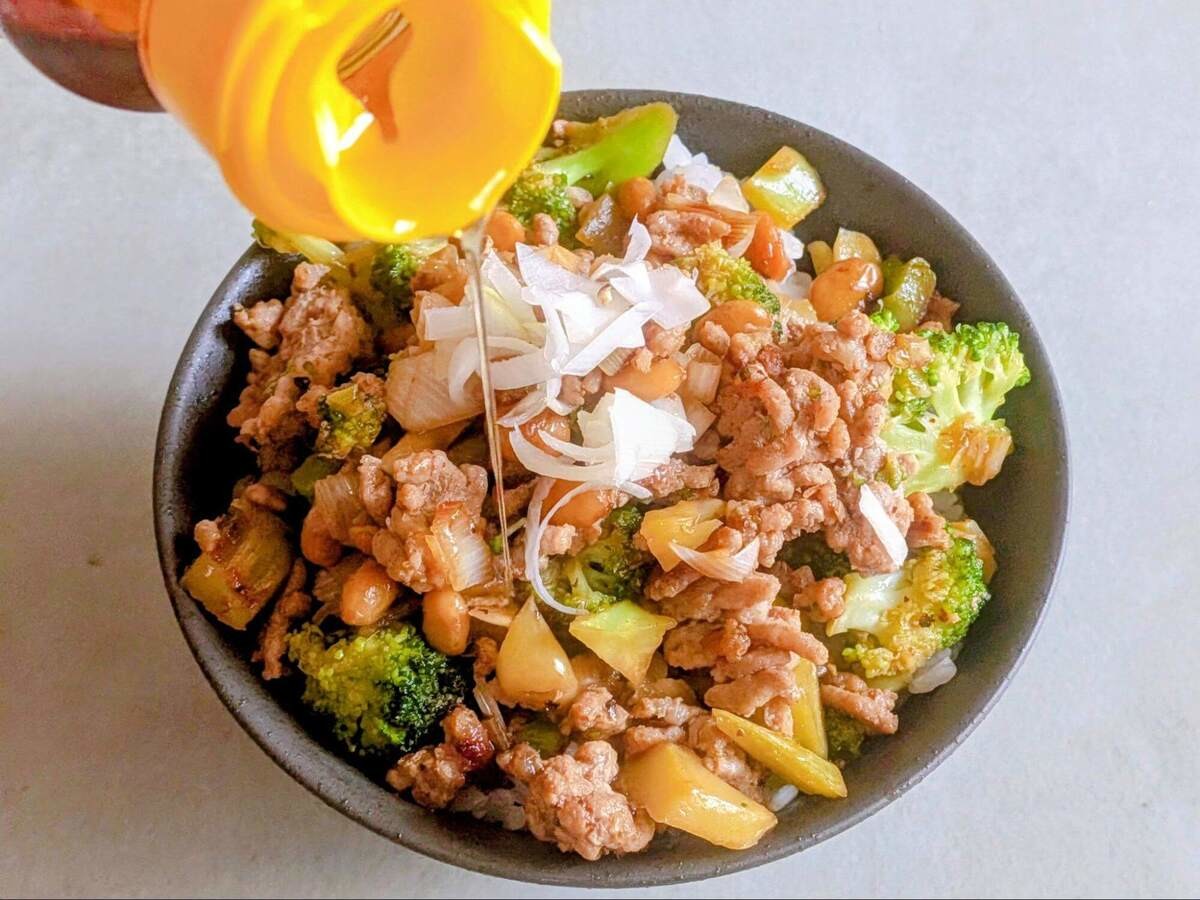 ブロッコリーの納豆肉そぼろ