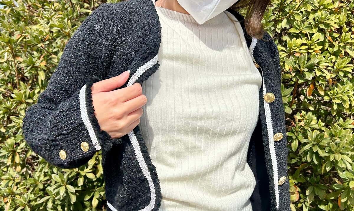 リブクルーネックT