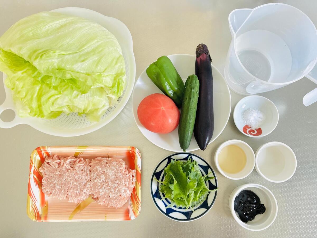 北斗晶さん「豚ひき肉で夏野菜たっぷりレタス包み」