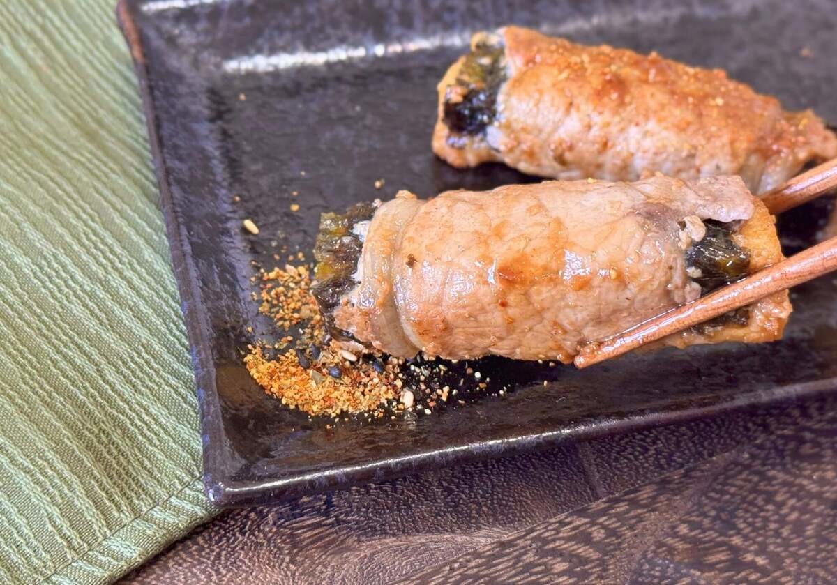 厚揚げの豚肉巻き