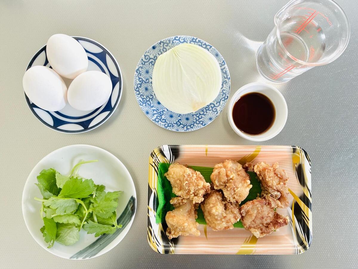 スーパーの唐揚げで作る親子丼