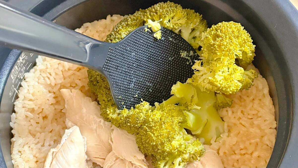 ささみとブロッコリーの炊き込みご飯
