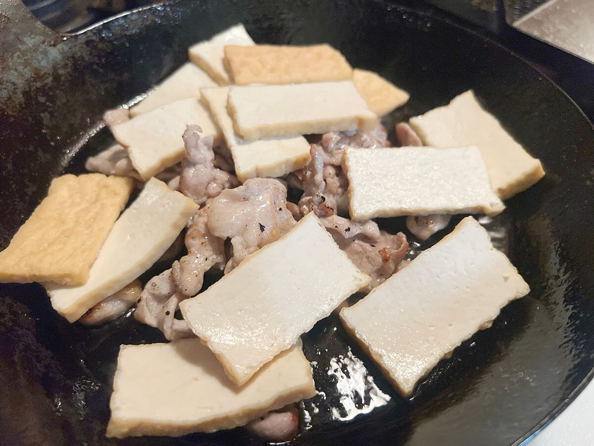 ウー・ウェンさん「厚揚げと豚肉のしょうゆ炒め」
