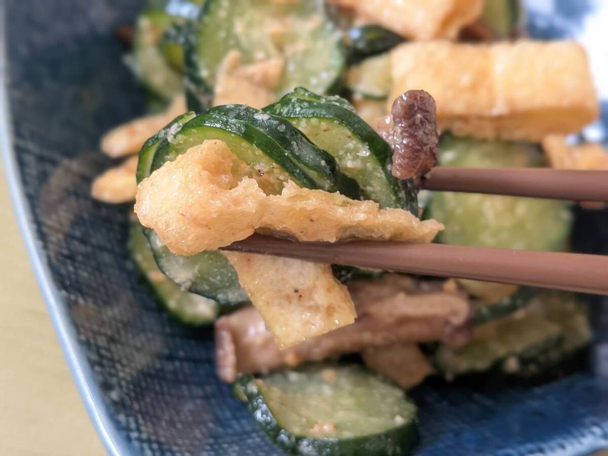 お揚げときゅうりのごま酢あえ