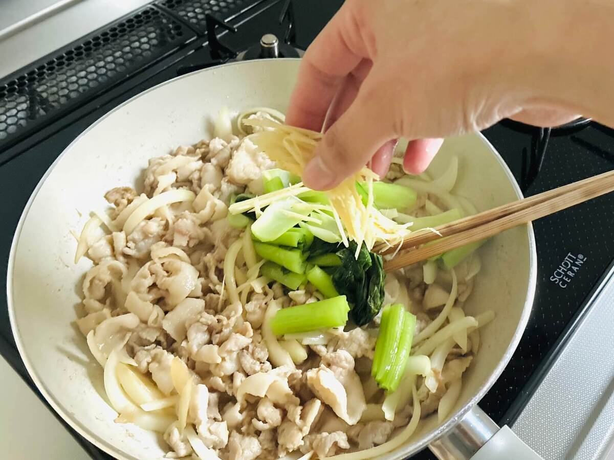 ショウガたっぷり豚バラ炒め