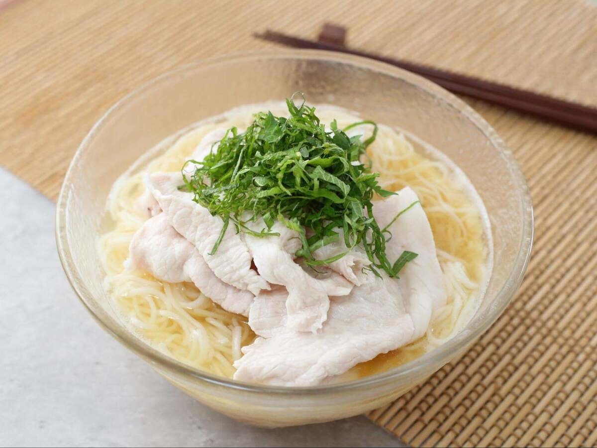 豚しゃぶのとろろ酢そうめん