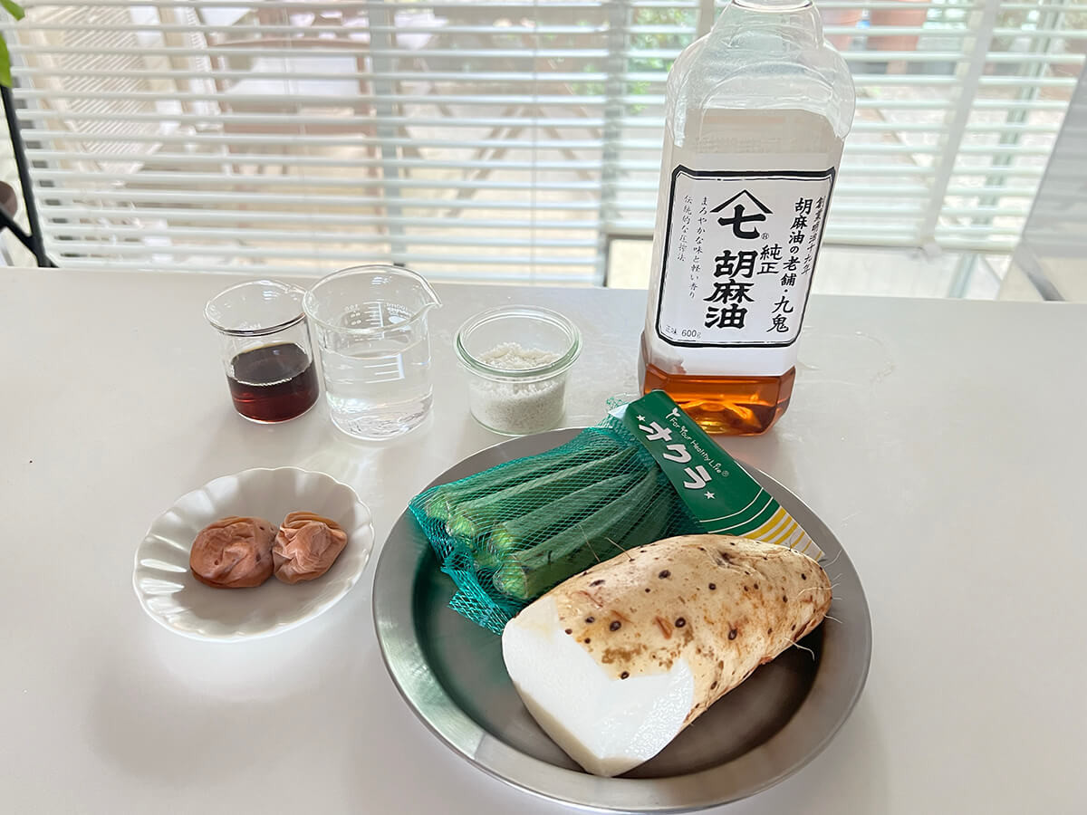 ありごはんさん「オクラと長芋の梅浸し」