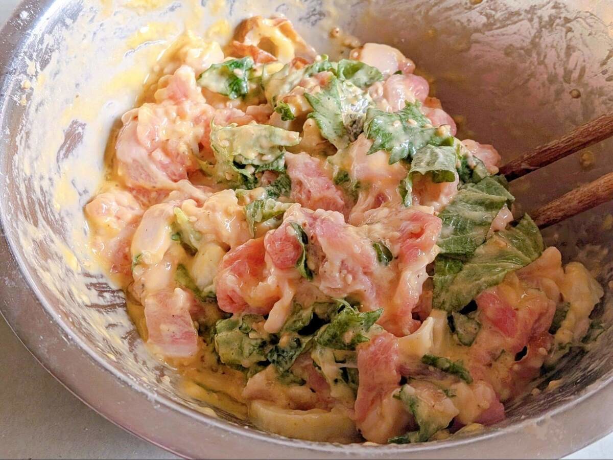 豚肉とちくわのシソ焼き