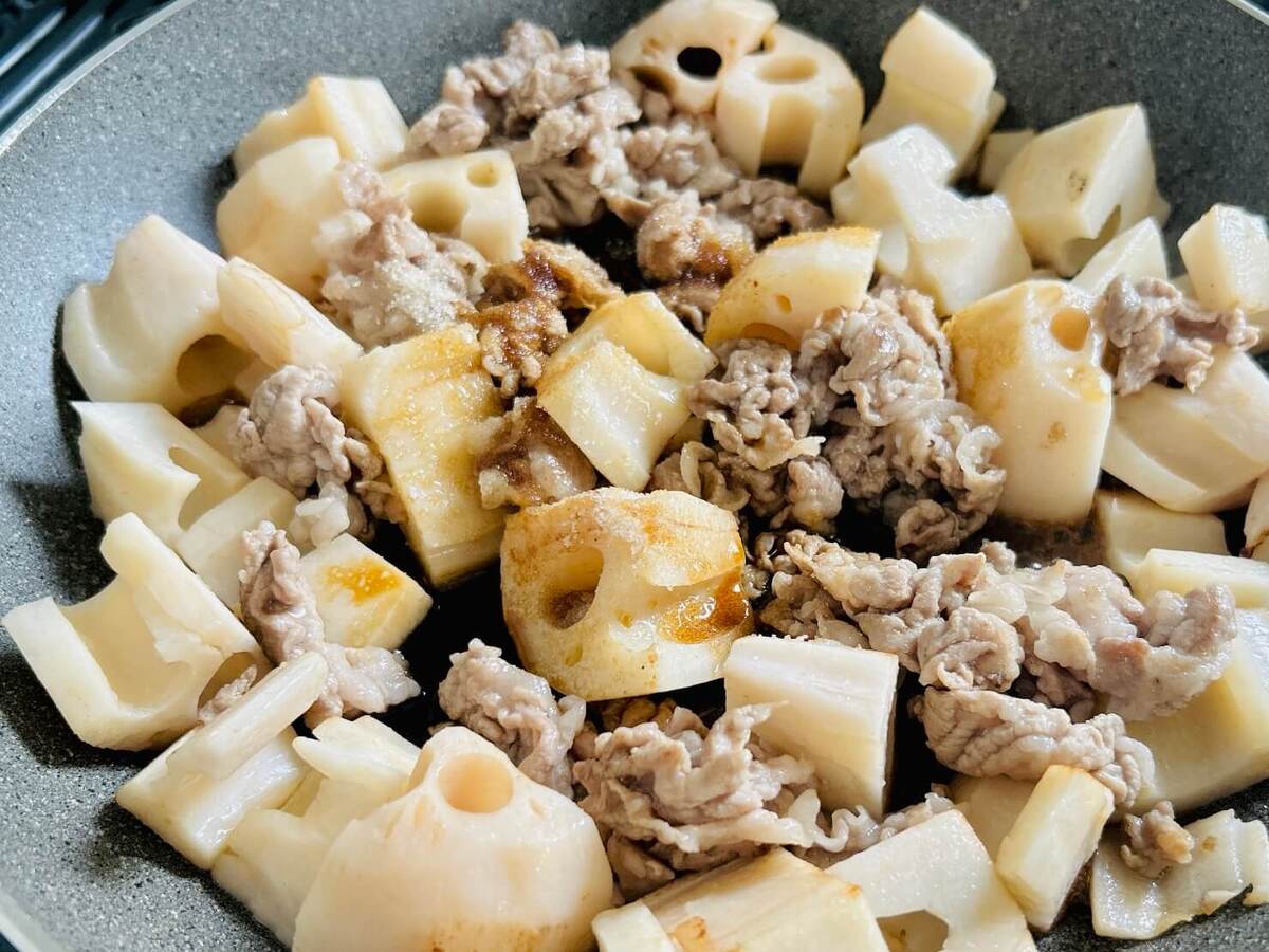 栗原はるみさん「豚肉とれんこんの炒め煮」