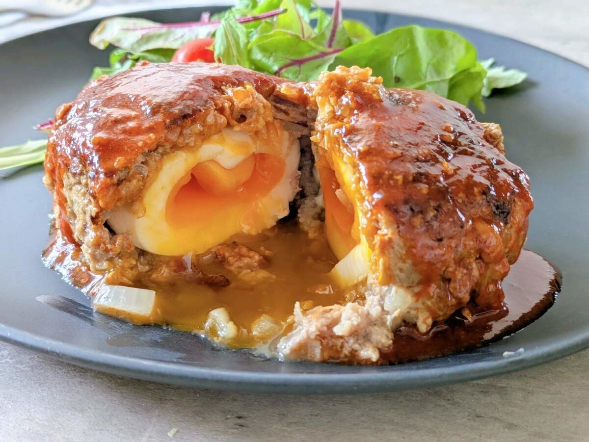 ZIP!「月見 in ハンバーグ」のレシピ