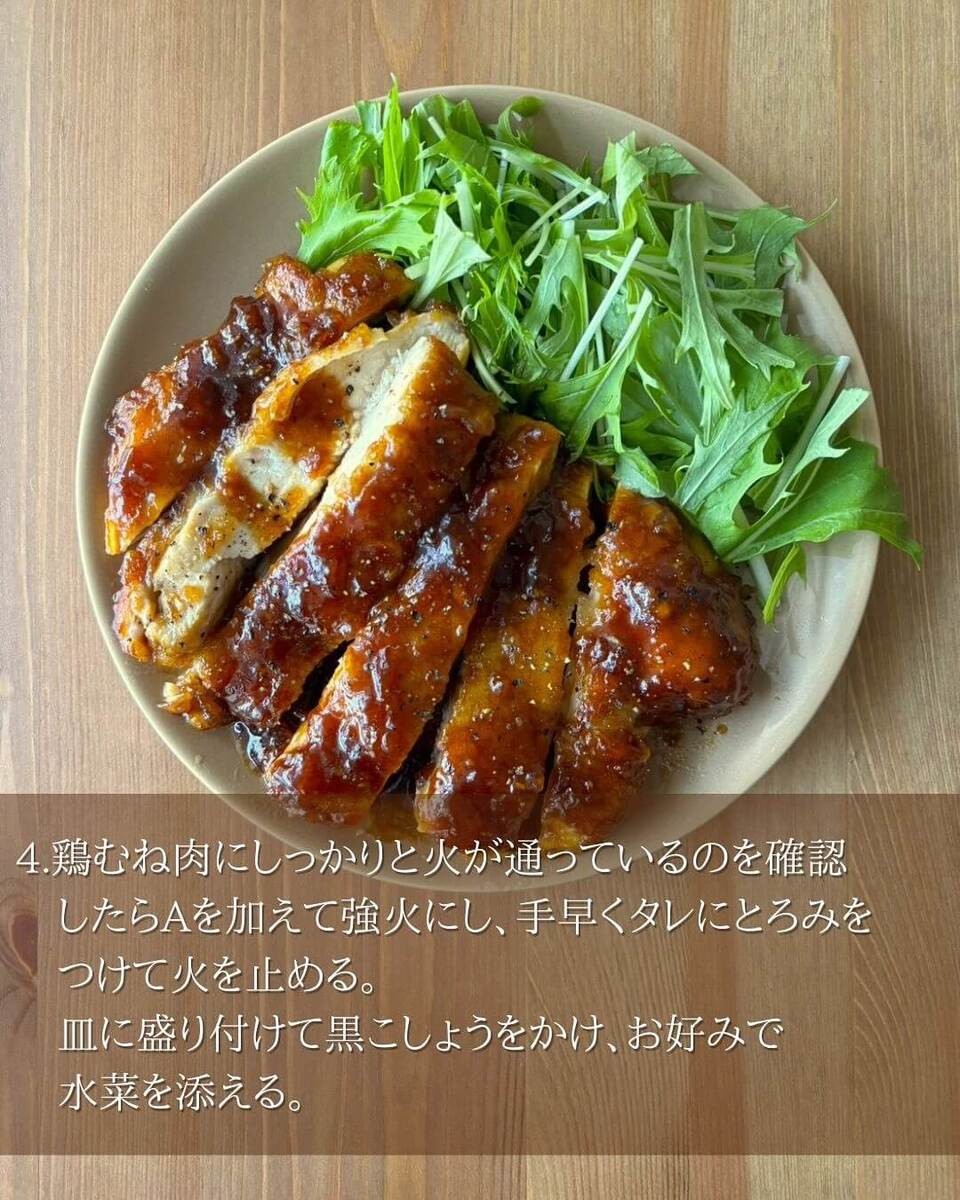 鶏むね肉の甘辛ペッパーチキンステーキ
