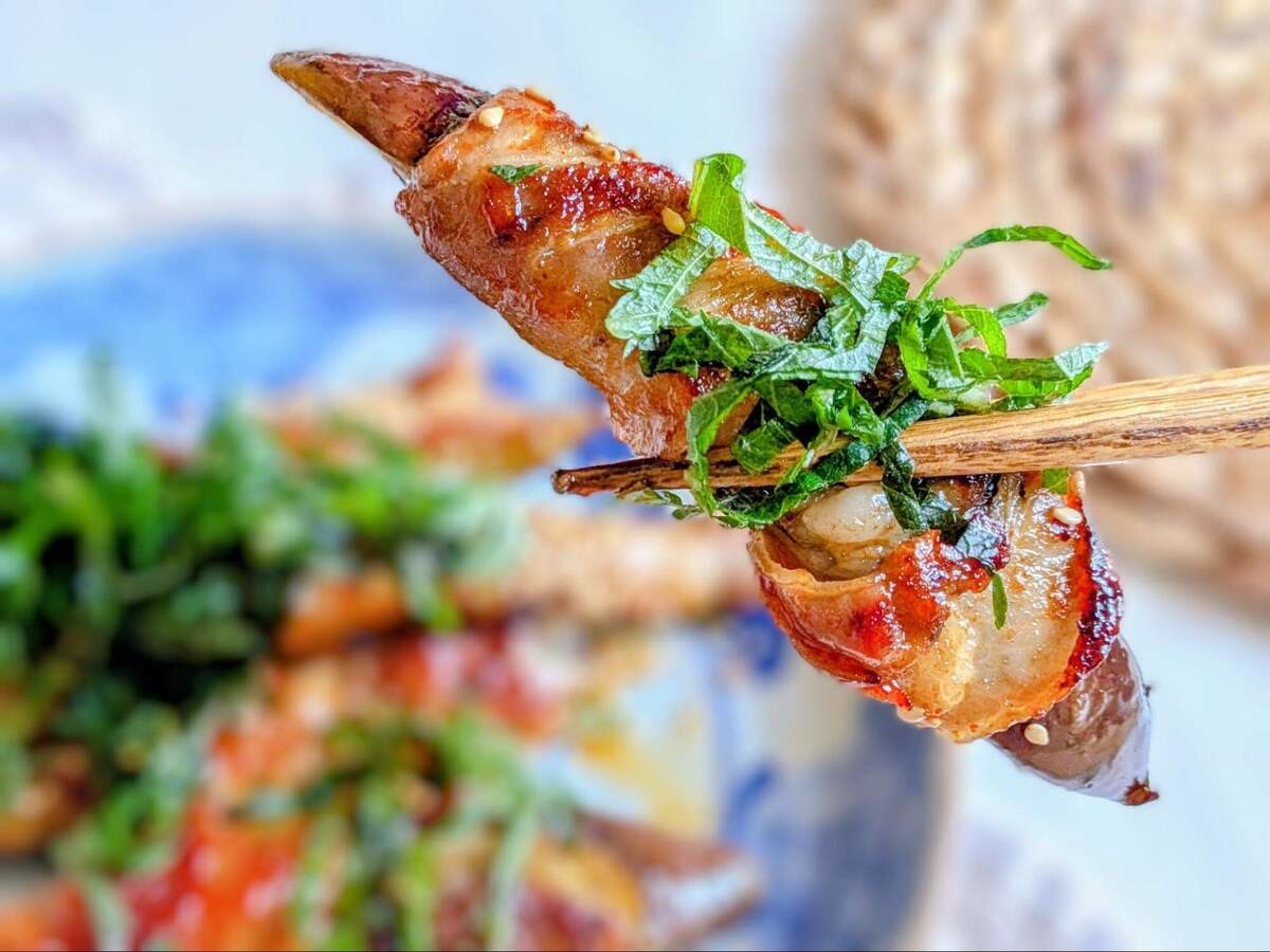 韓国風とろなすの辛旨肉巻き