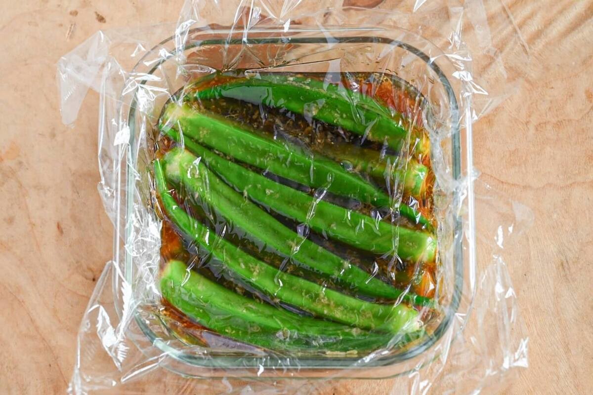 「レンジオクラのめんつゆ漬け」レシピ