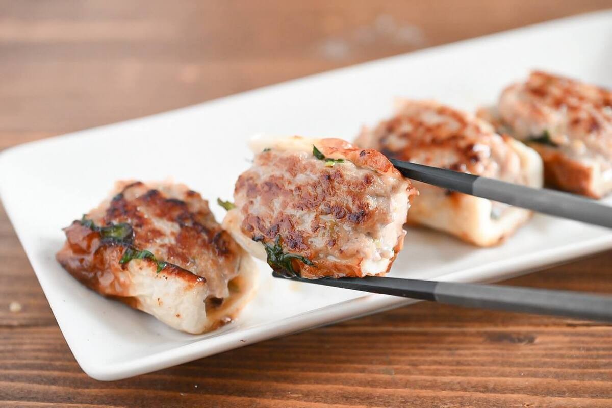 「大葉のちくわ餃子」