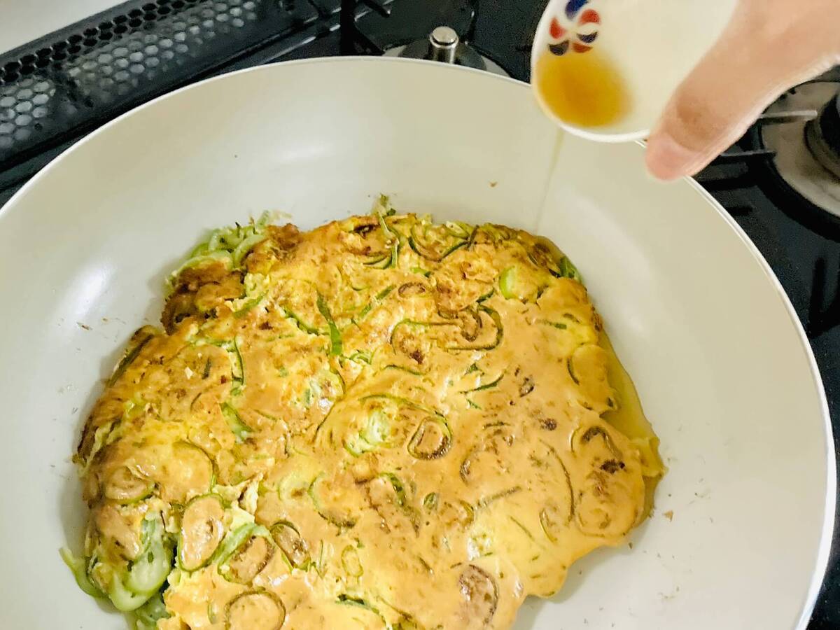 ねぎの青い部分のチヂミ風