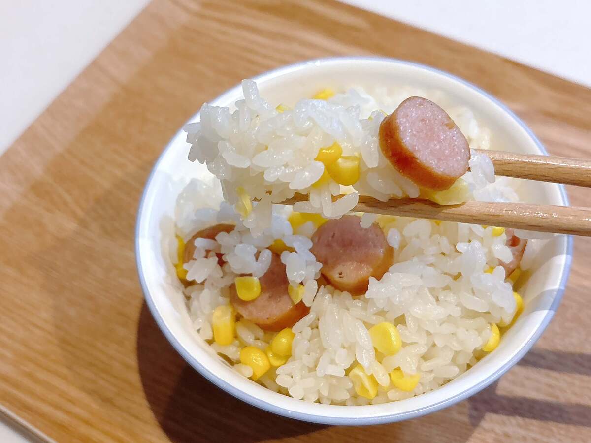 岩崎ファーム「とうもろこしとウインナーの炊き込みご飯」のレシピ