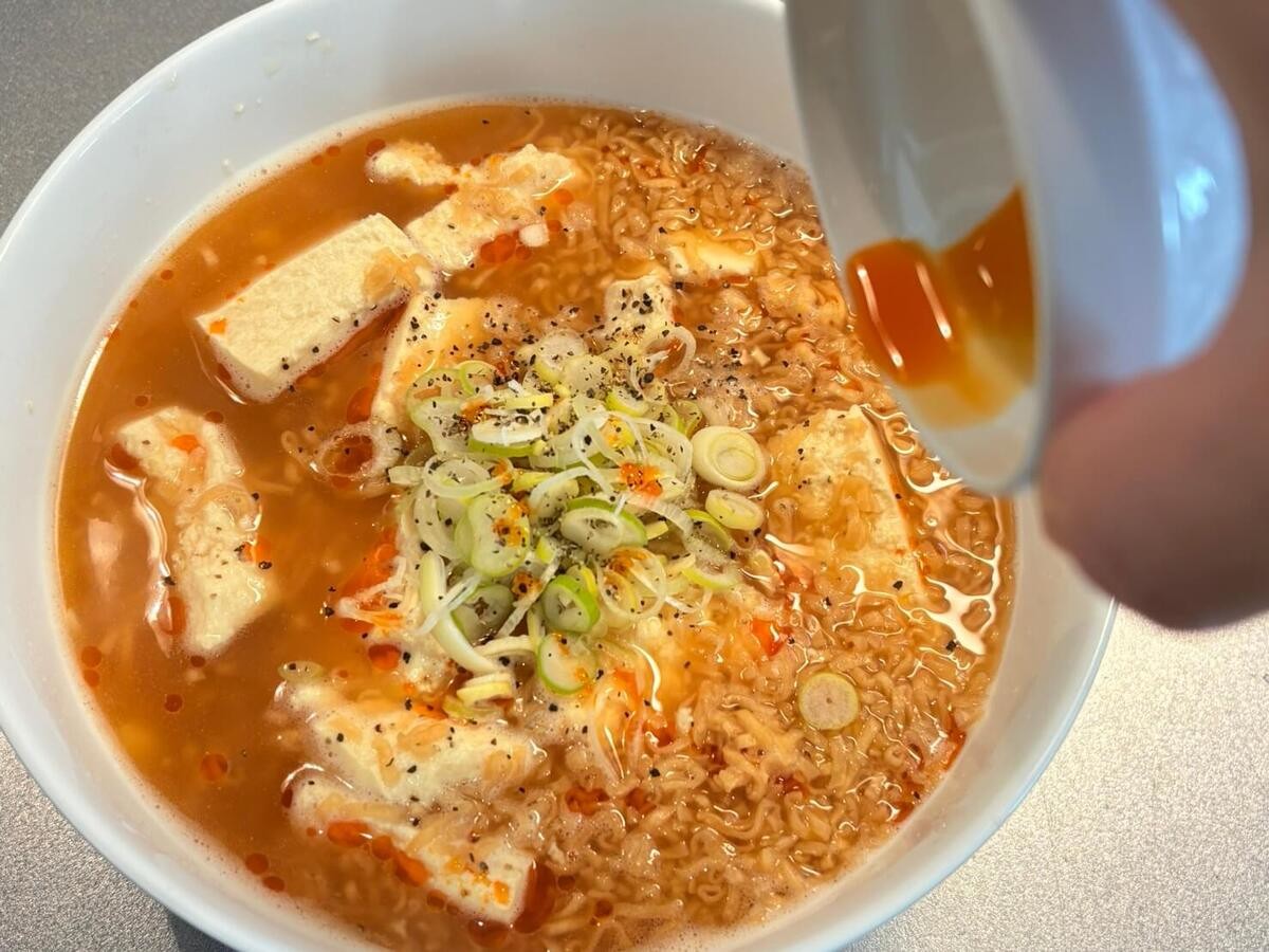 豆腐チキンラーメン