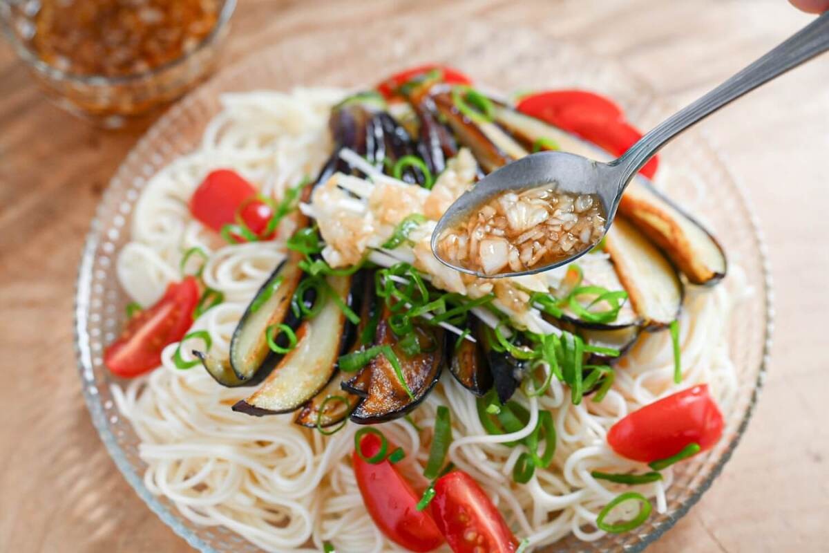 揚げなすそうめん