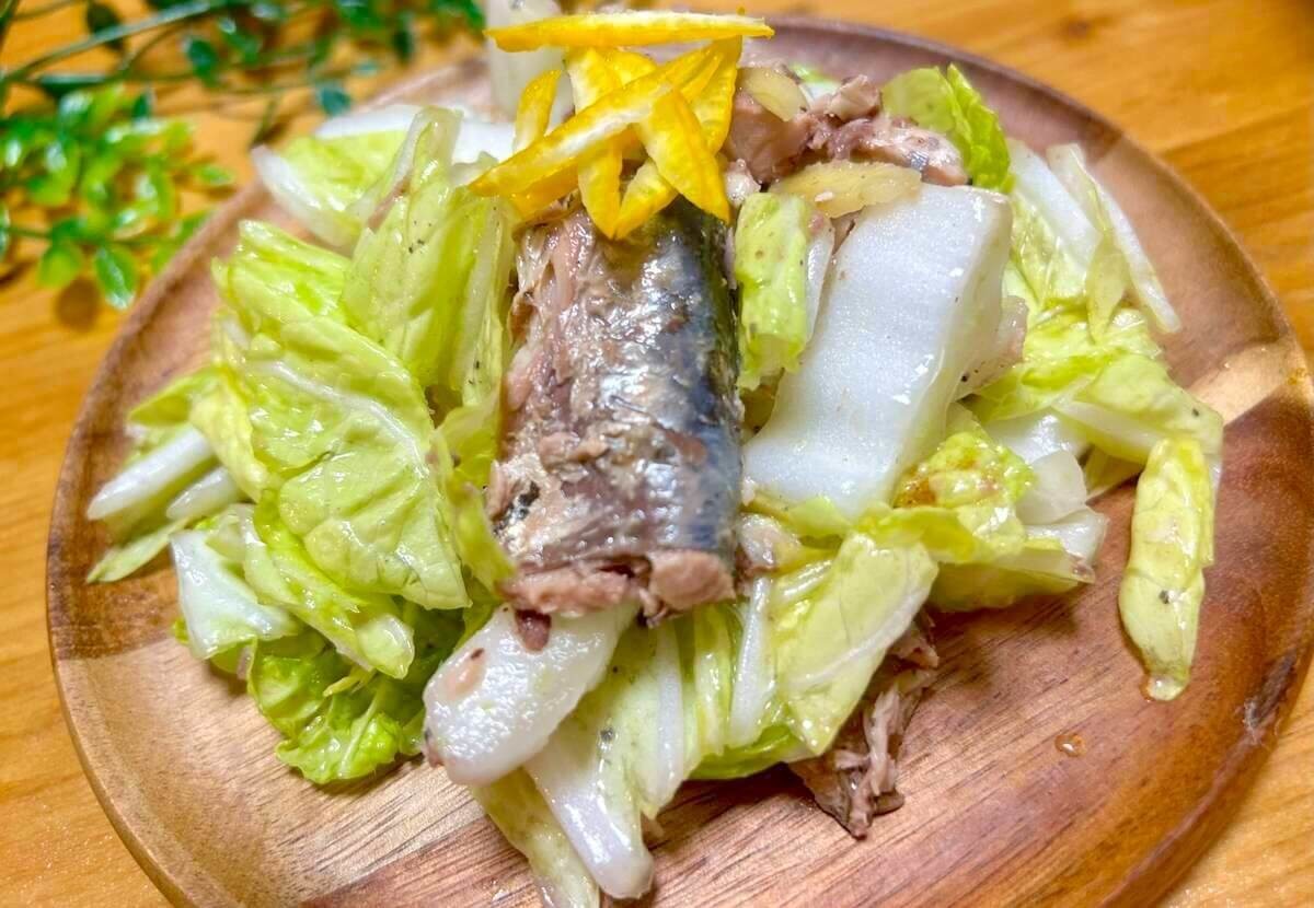 ヒガシマル醤油公式「白菜とさば缶のサラダ」