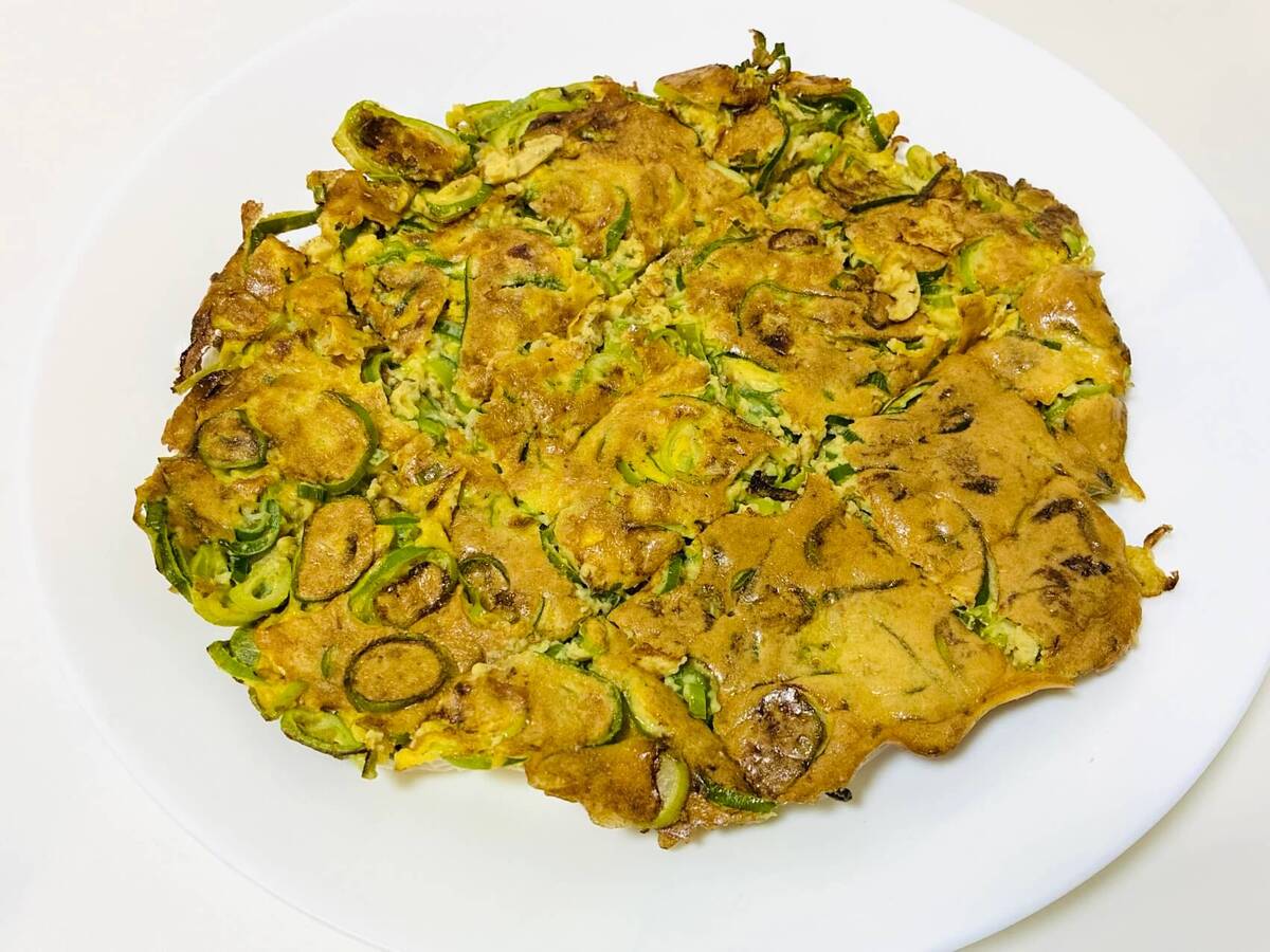 ねぎの青い部分のチヂミ風