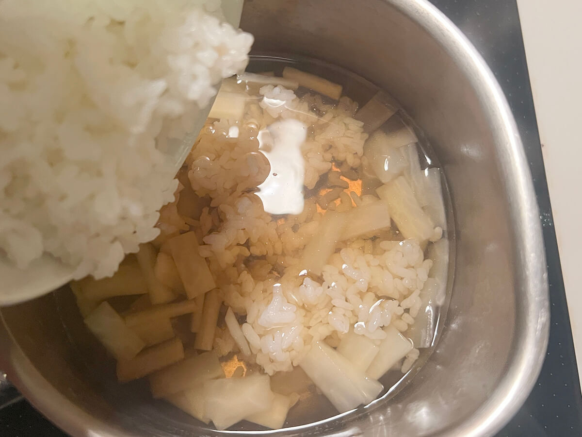 キッコーマン公式「かきと大根の雑炊」