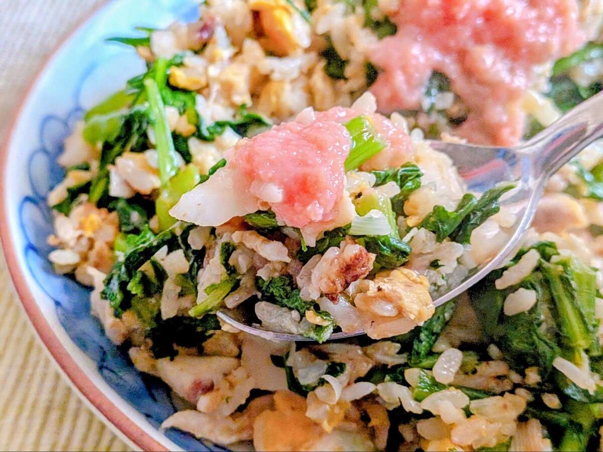 タラと春菊が美味しい！冬チャーハン