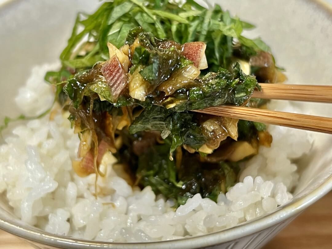 大葉と薬味の米油漬け