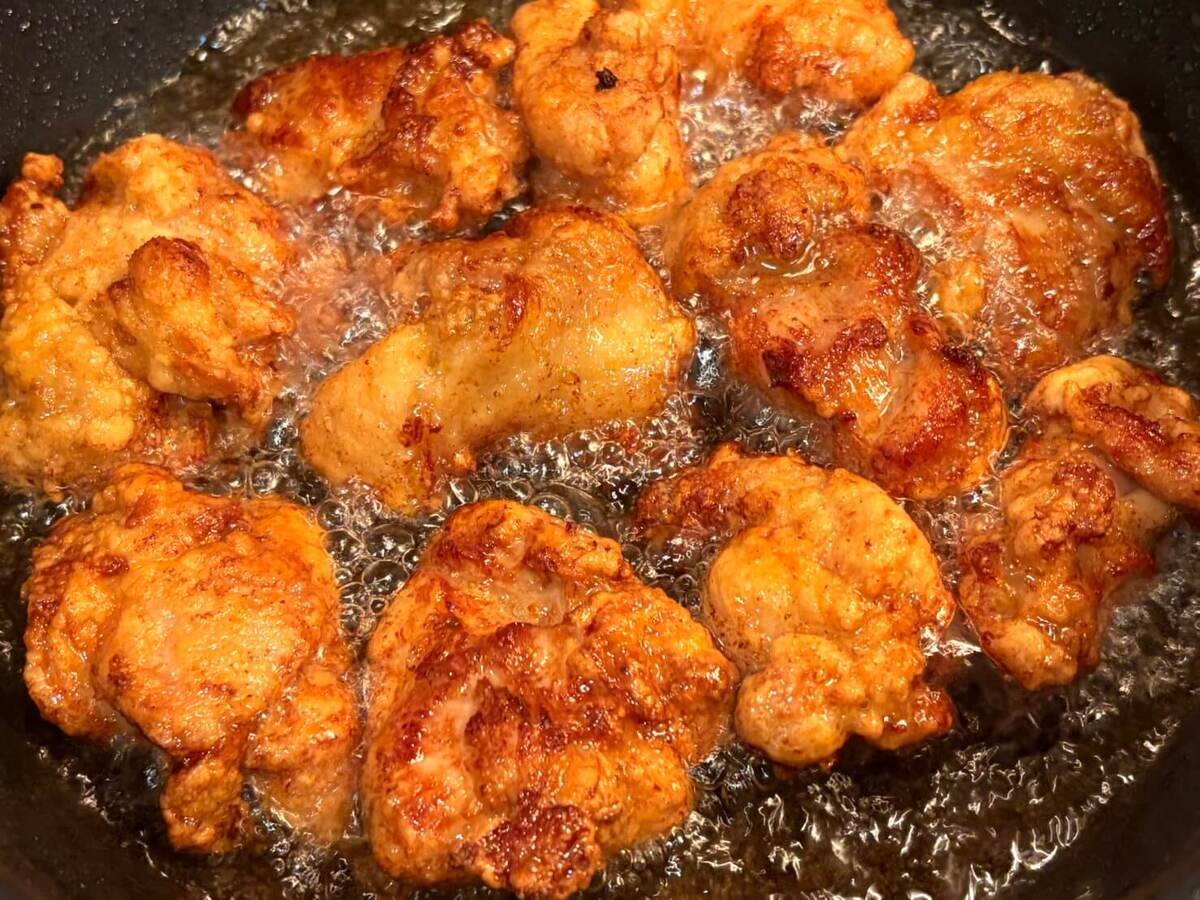 からあげの下味にうどんスープ