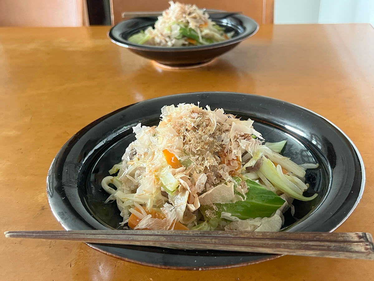 味の素さん「白焼きうどん」のレシピ