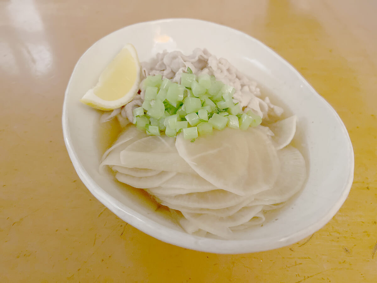 ひらひら大根と豚バラのさっと煮