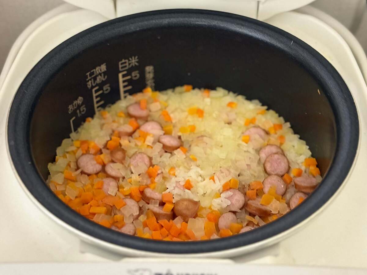 「白湯チキンピラフレシピ」