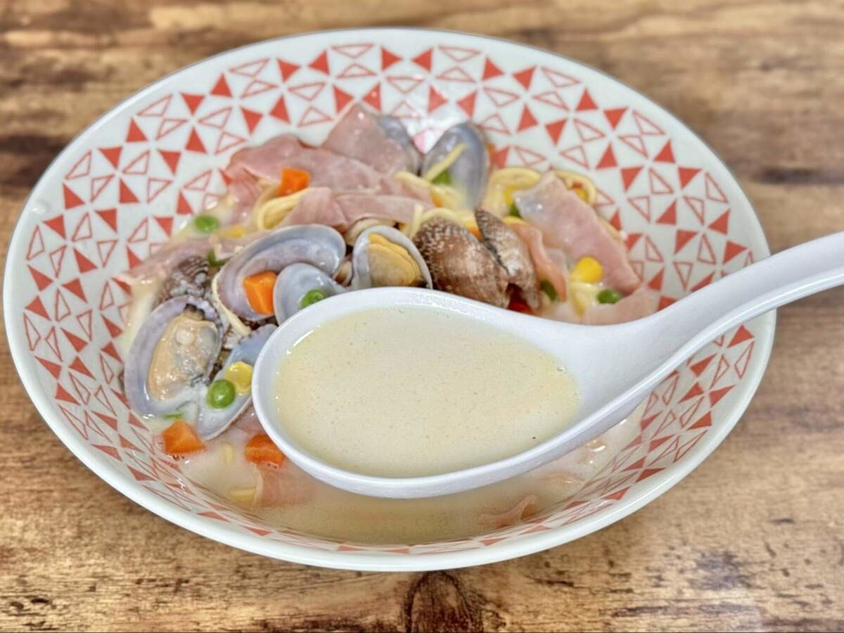 松村康史さん「クラムチャウダー風ラーメン」のレシピ