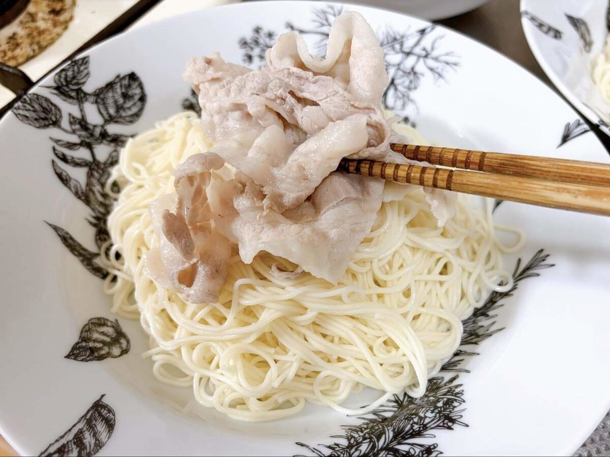 かねふく公式「明太豚しゃぶそうめん」のレシピ