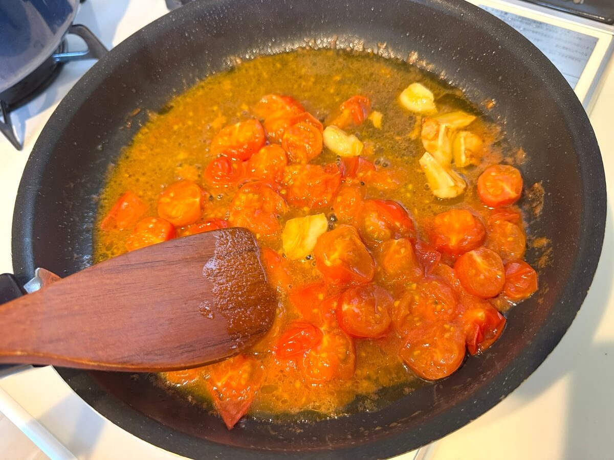 弓削啓太さん「トマトと卵のスパゲッティ」