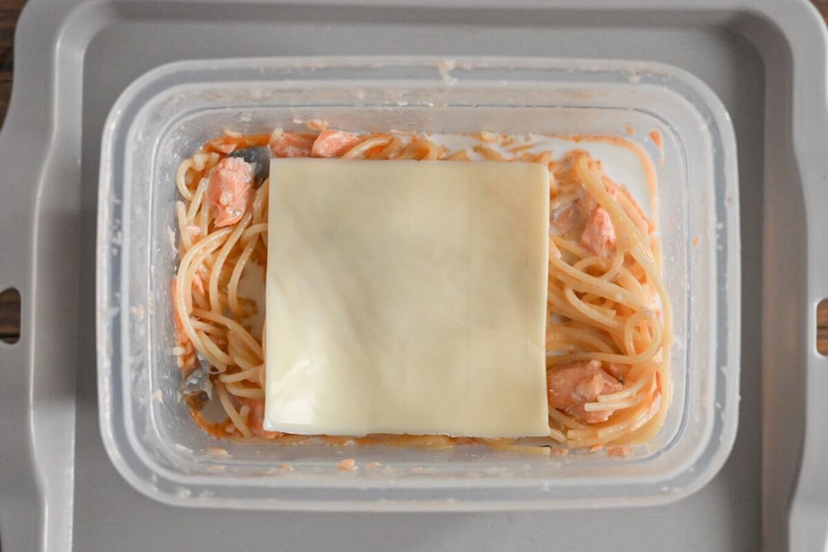 ミツカン「レンジで作る鮭のだしクリームパスタ」
