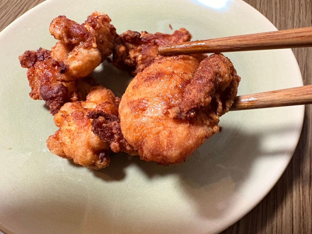 からあげの下味にうどんスープ