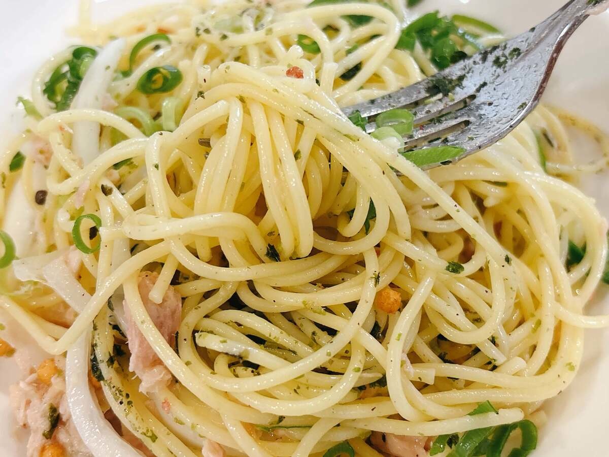 永谷園公式レシピ「お茶づけの素×パスタ」