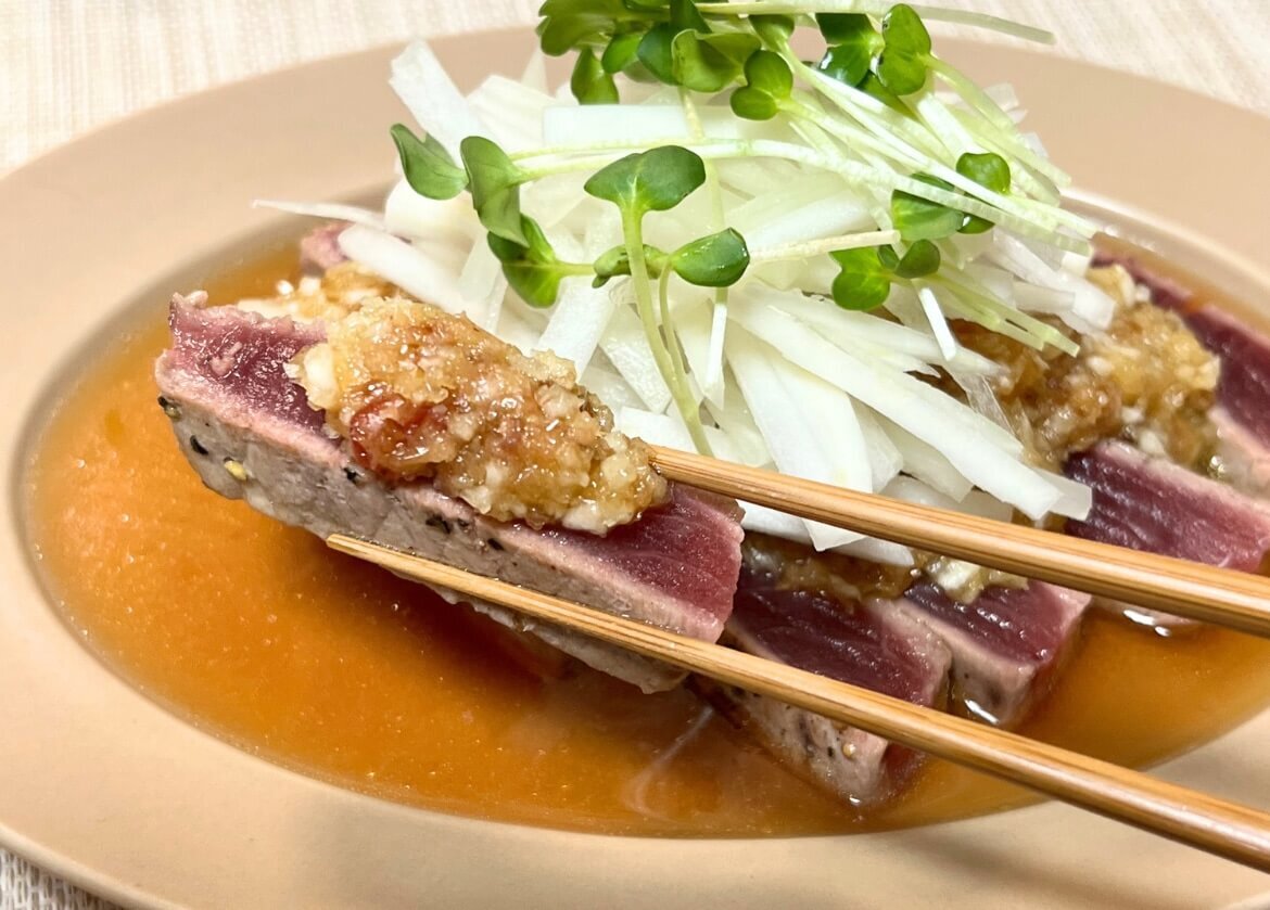 タサン志麻さん「マグロのたたき ポン酢オリーブオイル