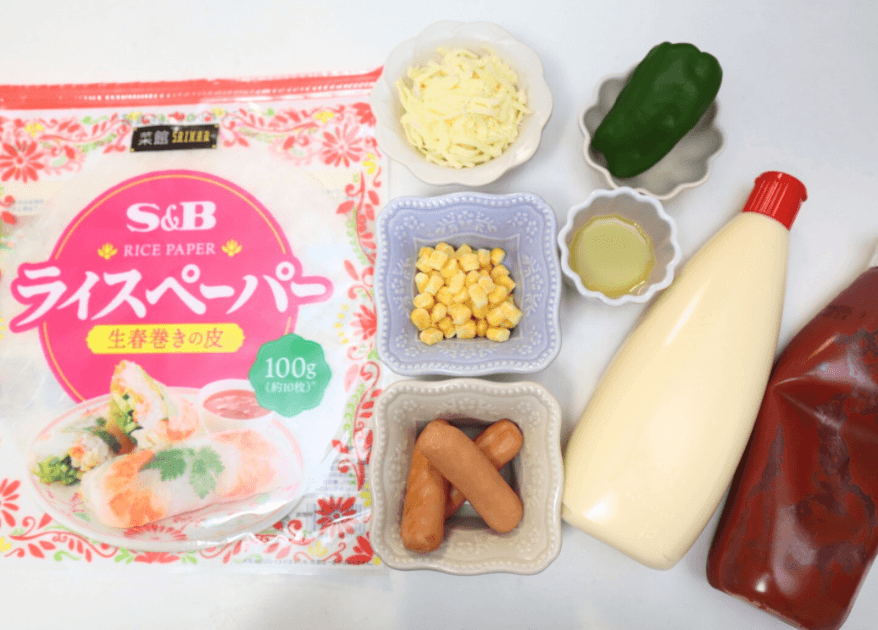 「ライスペーパーでパリパリピザ」のレシピ