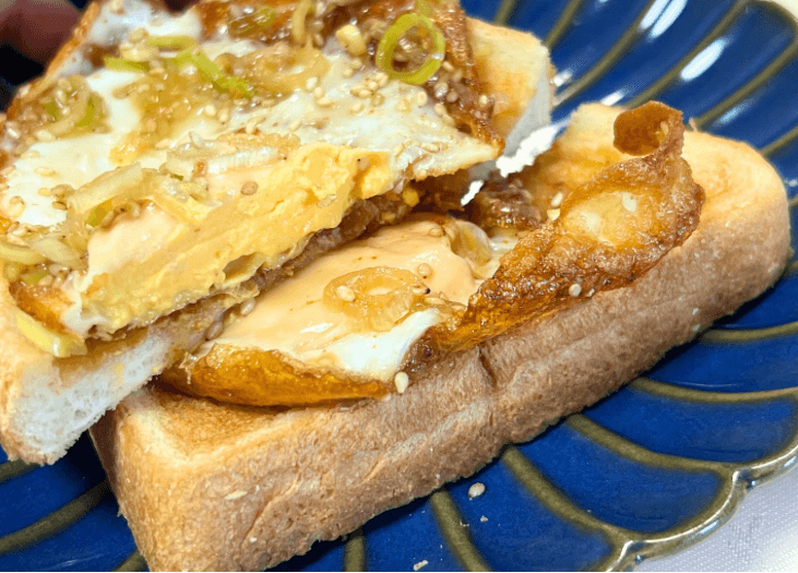 「目玉焼きネギたっぷりたれ漬け」